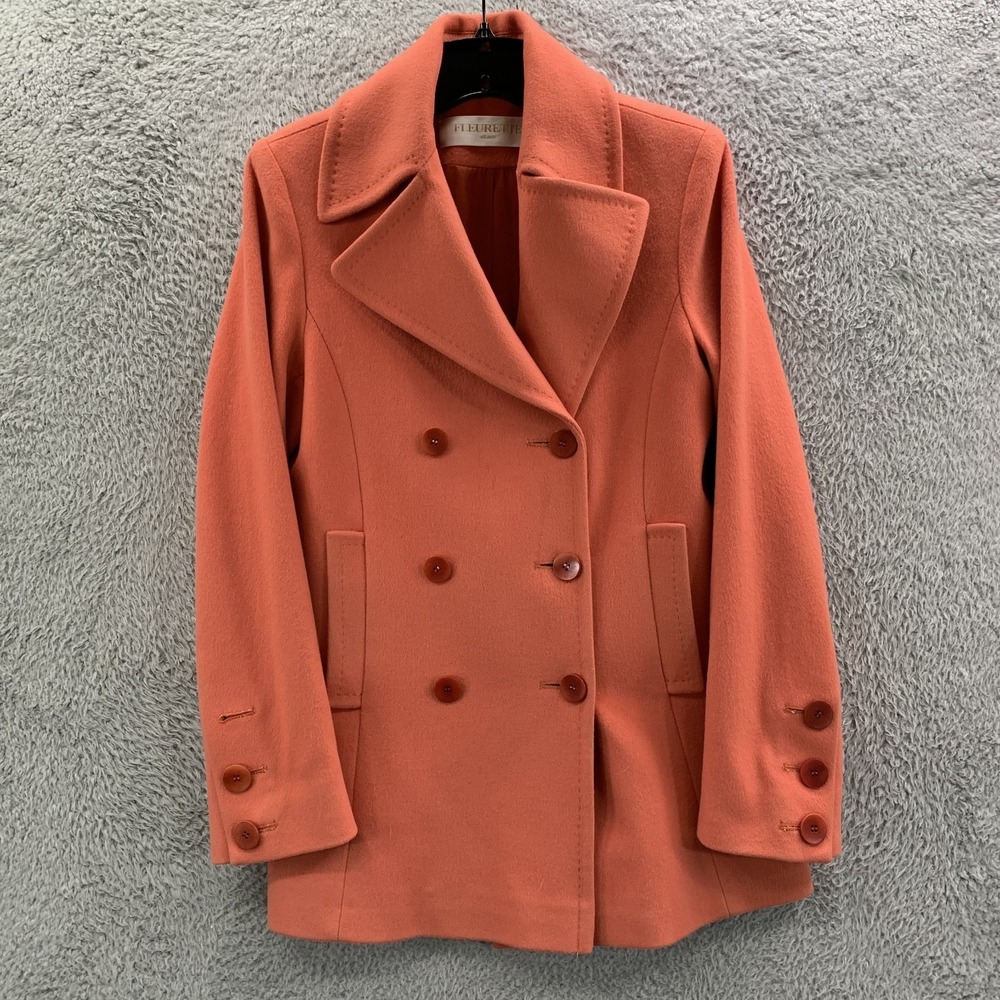 Fleurette Loro Piana Coat Womens Size 6 Top Peach*
